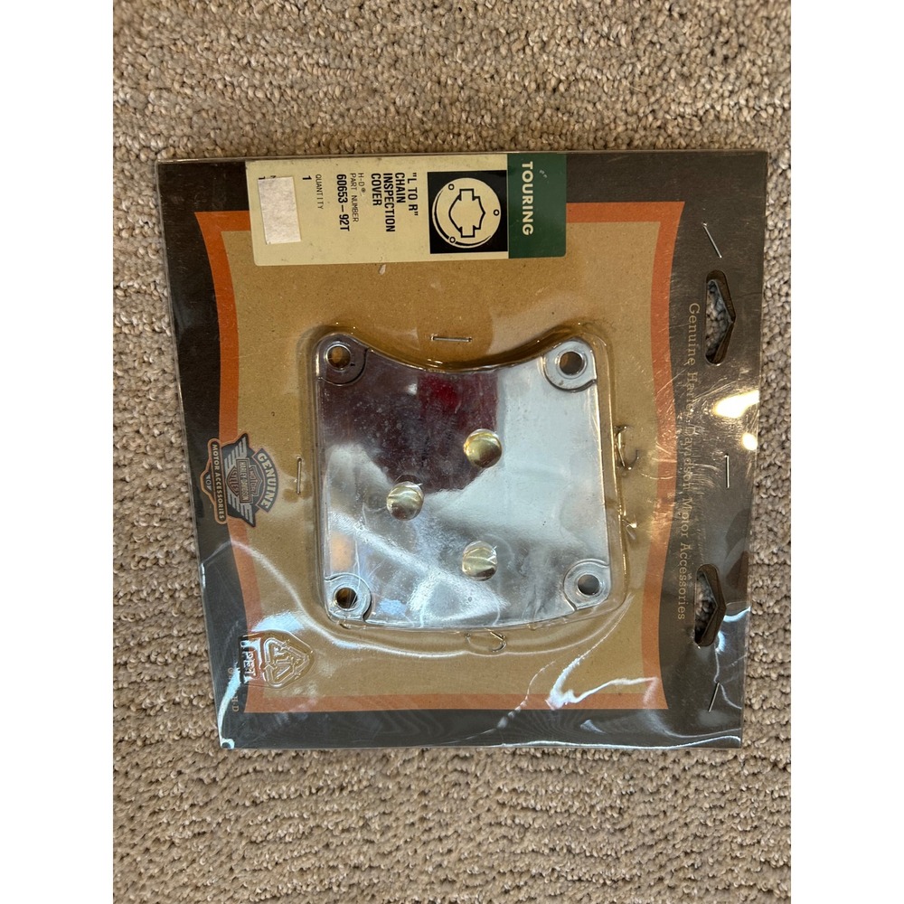 Harley Davidson Touring L to R Chain Inspection Cover Chrome 60653-92T NOS